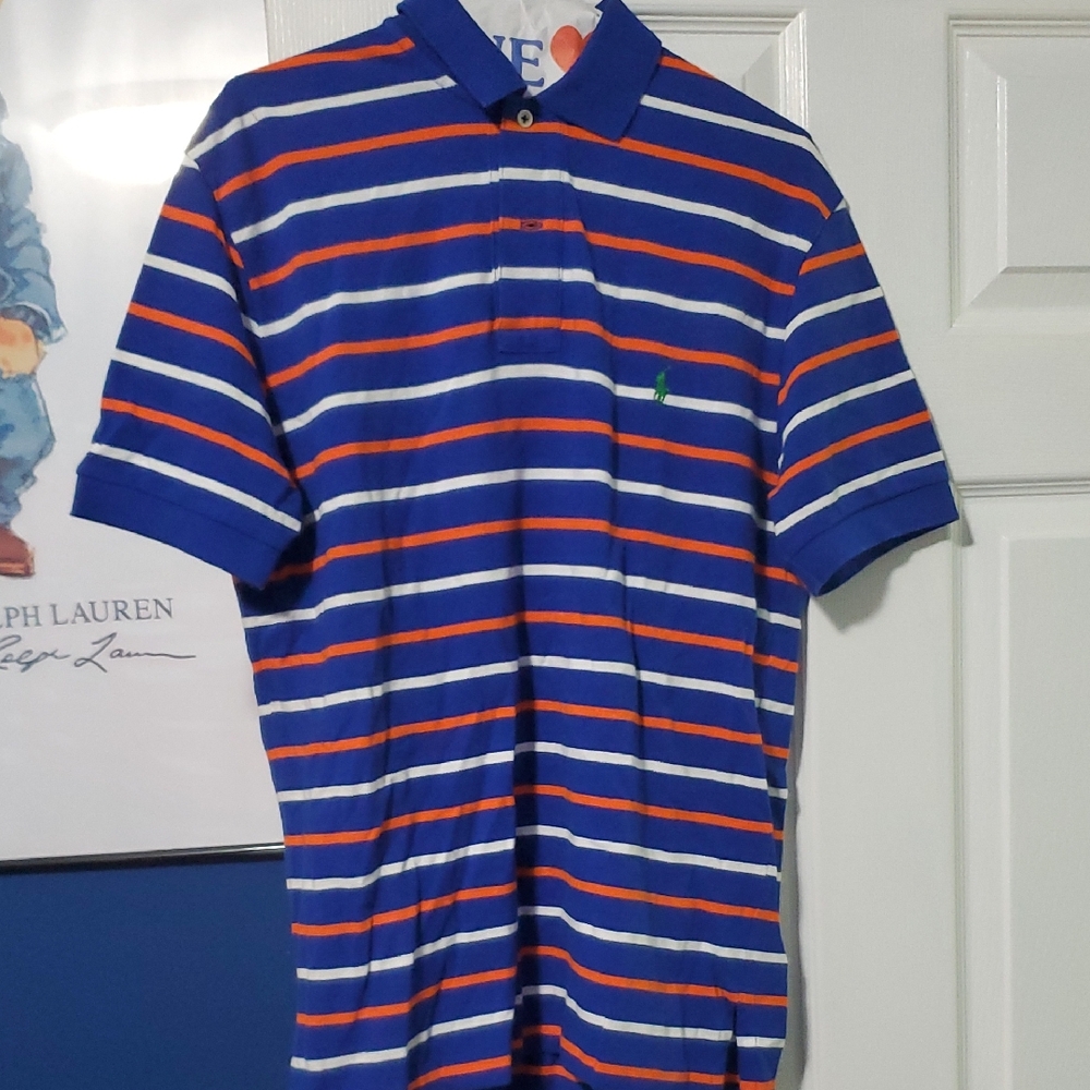 Ralph Lauren Vibrant Blue and Orange Polo Sz Small .